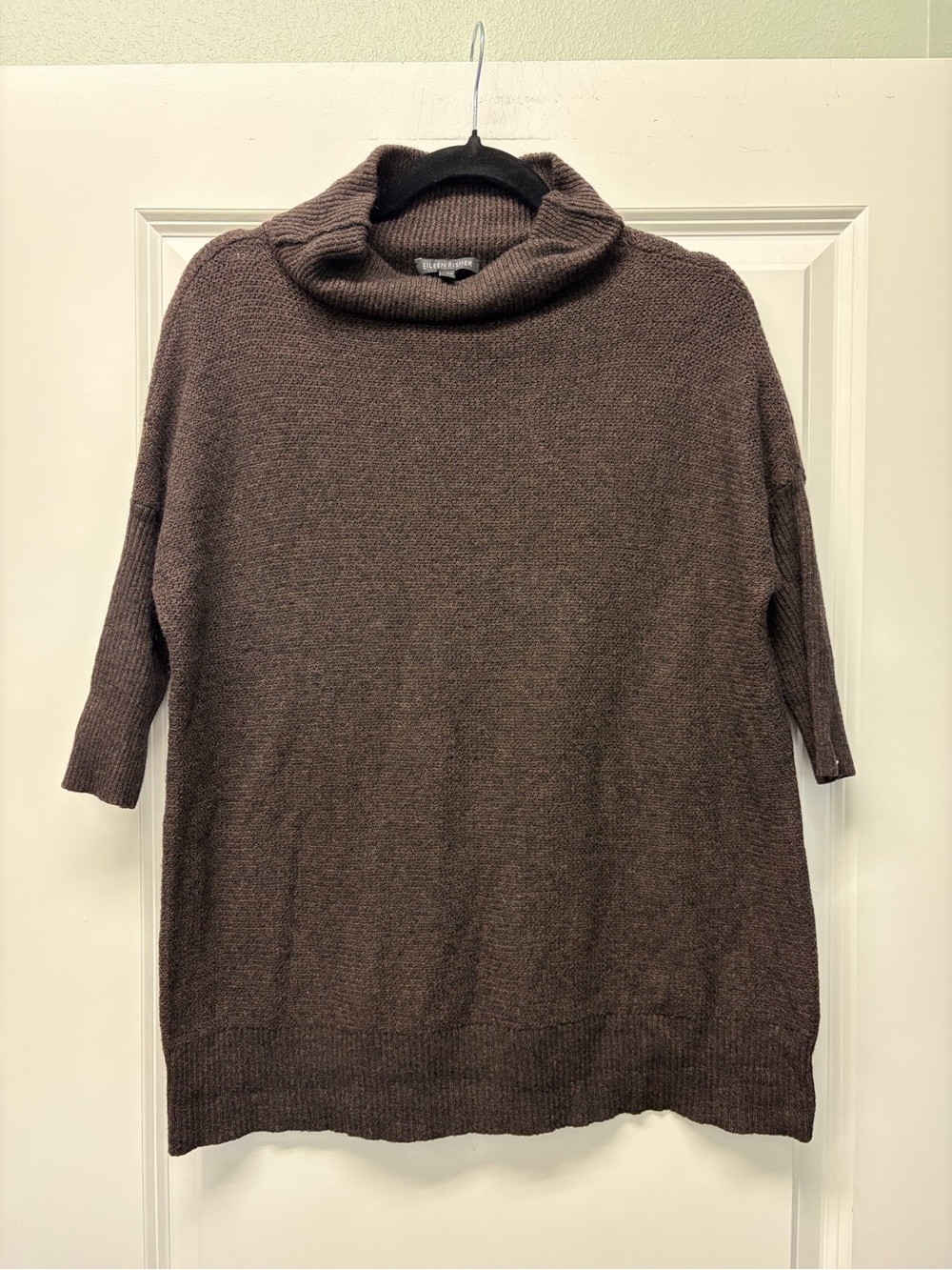 Eileen Fisher Chocolate Brown Cowl Neck Sweater